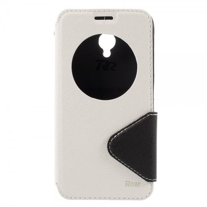 Roar Korea - Handyhülle für Asus Zenfone Go - Case aus Leder - Diary View Series - weiss
