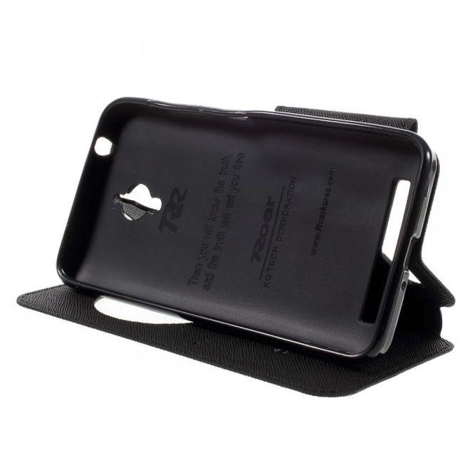 Roar Korea - Handyhülle für Asus Zenfone Go - Case aus Leder - Diary View Series - schwarz