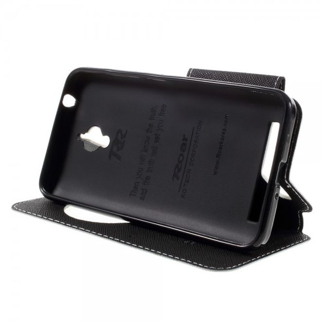 Roar Korea - Handyhülle für Asus Zenfone Go - Case aus Leder - Diary View Series - weiss