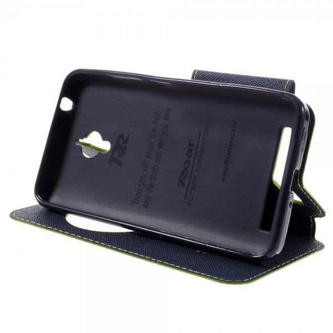 Roar Korea - Handyhülle für Asus Zenfone Go - Case aus Leder - Diary View Series - grün