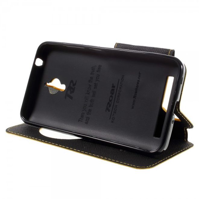 Roar Korea - Handyhülle für Asus Zenfone Go - Case aus Leder - Diary View Series - gelb