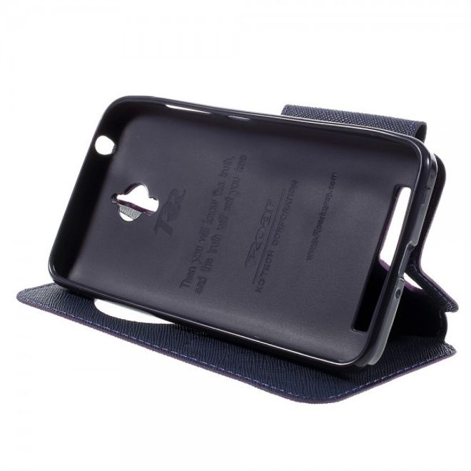 Roar Korea - Handyhülle für Asus Zenfone Go - Case aus Leder - Diary View Series - purpur