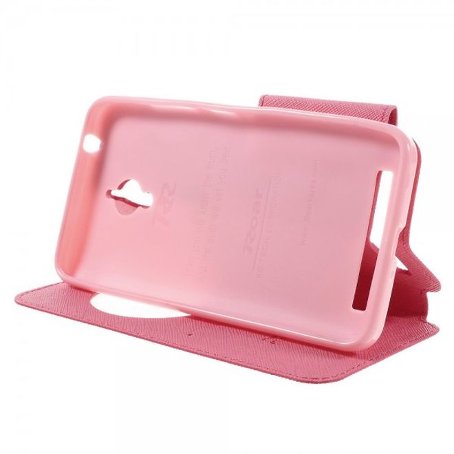 Roar Korea - Handyhülle für Asus Zenfone Go - Case aus Leder - Diary View Series - rosa