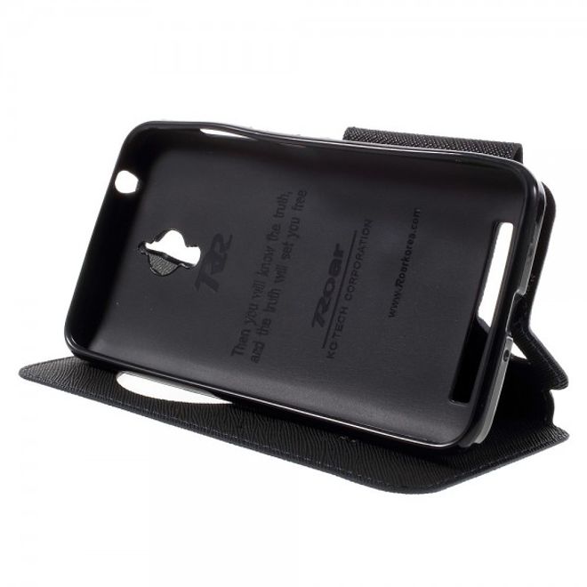 Roar Korea - Handyhülle für Asus Zenfone Go - Case aus Leder - Diary View Series - dunkelblau