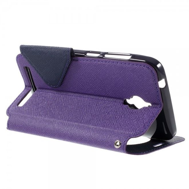 Roar Korea - Handyhülle für Asus Zenfone Go - Case aus Leder - Diary View Series - purpur