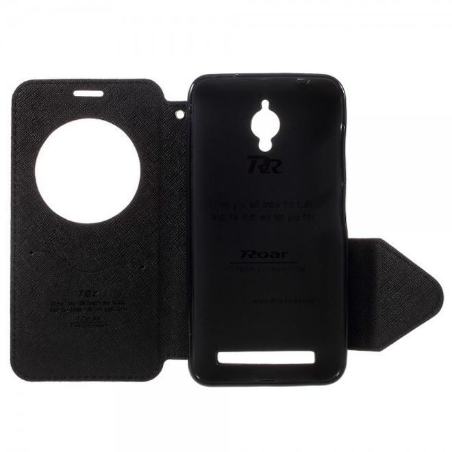 Roar Korea - Handyhülle für Asus Zenfone Go - Case aus Leder - Diary View Series - schwarz