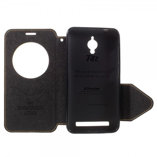 Roar Korea - Handyhülle für Asus Zenfone Go - Case aus Leder - Diary View Series - gelb
