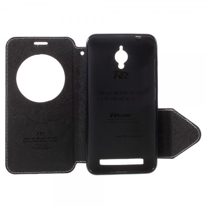 Roar Korea - Handyhülle für Asus Zenfone Go - Case aus Leder - Diary View Series - weiss
