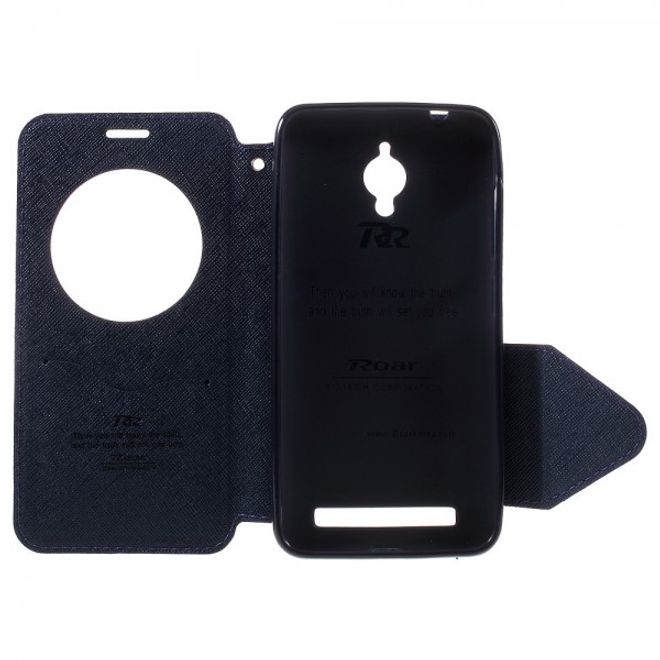 Roar Korea - Handyhülle für Asus Zenfone Go - Case aus Leder - Diary View Series - purpur
