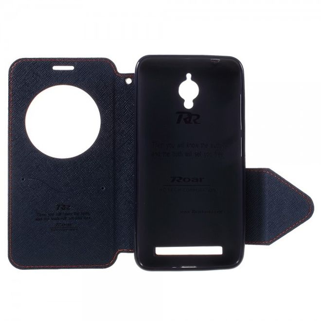 Roar Korea - Handyhülle für Asus Zenfone Go - Case aus Leder - Diary View Series - orange