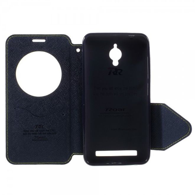 Roar Korea - Handyhülle für Asus Zenfone Go - Case aus Leder - Diary View Series - grün