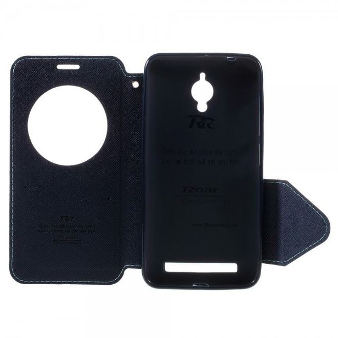 Roar Korea - Handyhülle für Asus Zenfone Go - Case aus Leder - Diary View Series - hellblau