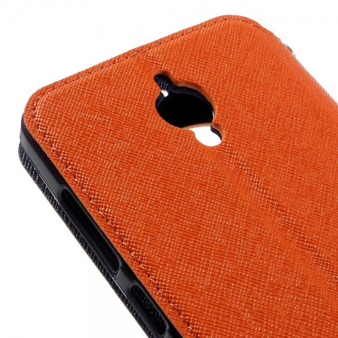 Roar Korea - Handyhülle für Asus Zenfone Go - Case aus Leder - Diary View Series - orange