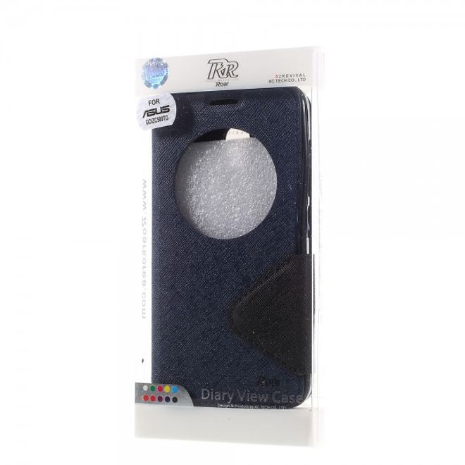 Roar Korea - Handyhülle für Asus Zenfone Go - Case aus Leder - Diary View Series - dunkelblau