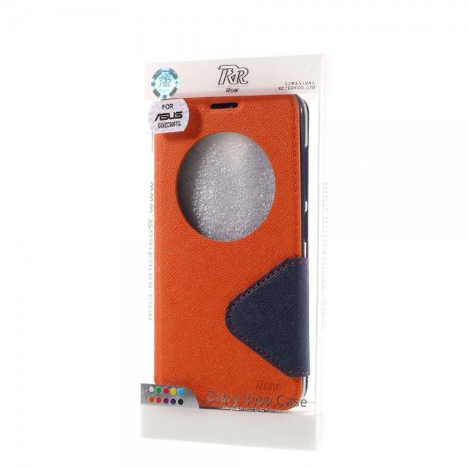 Roar Korea - Handyhülle für Asus Zenfone Go - Case aus Leder - Diary View Series - orange