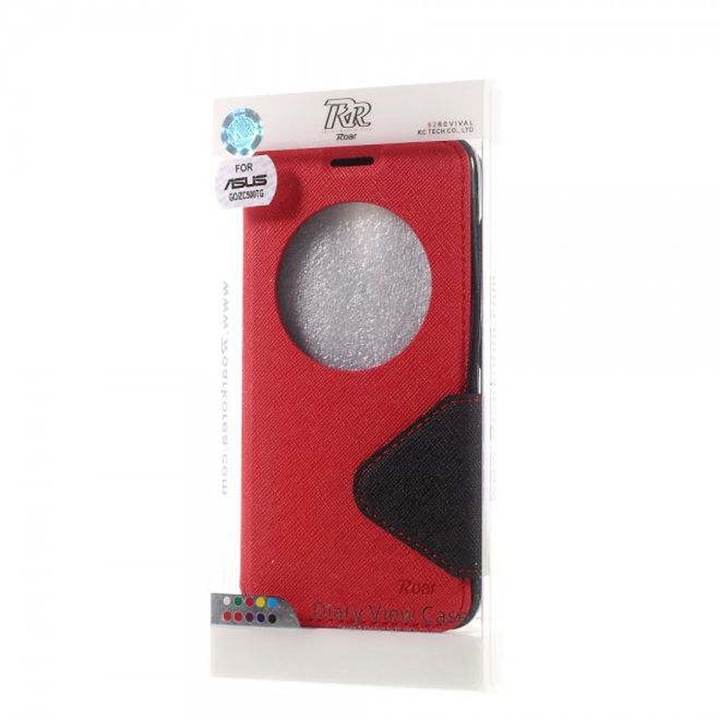 Roar Korea - Asus Zenfone Go Hülle - Case aus Leder - Diary View Series - rot