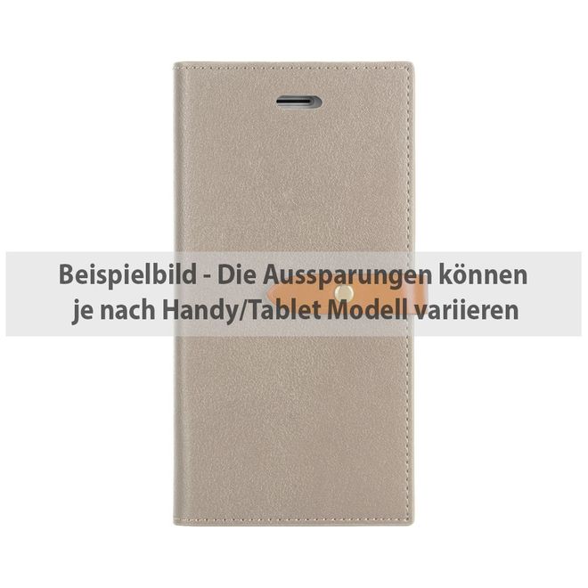 Goospery - Samsung Galaxy A7 (2016) Hülle - Kunstleder Case - Romance Diary Series - grau/orange