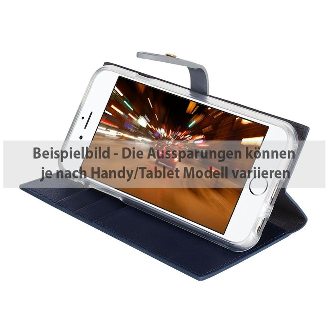 Goospery - Hülle für iPhone 6 Plus/6S Plus - Kunstleder Case - Romance Diary Series - weinrot/braun