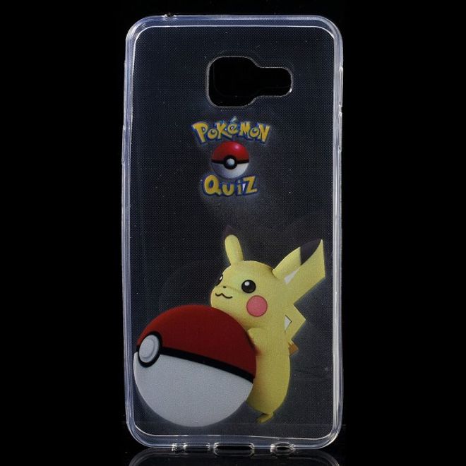 Samsung Galaxy A3 (2016) Elastische, dünne Plastik Cover Gummihülle mit Pokeball und Pickachu
