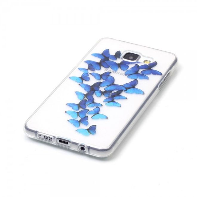 Samsung Galaxy A3 (2016) Handyhülle - TPU Soft Case - blaue Schmetterlinge
