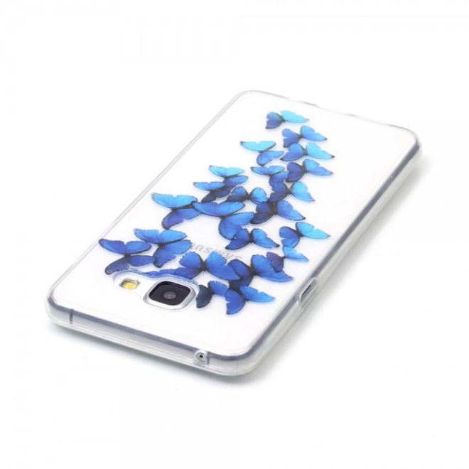 Samsung Galaxy A3 (2016) Handyhülle - TPU Soft Case - blaue Schmetterlinge