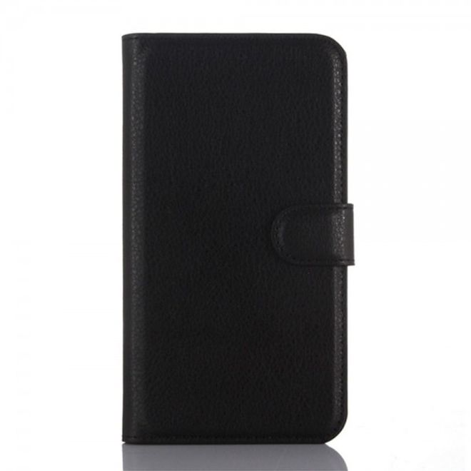 Samsung Galaxy A3 (2016) Modische Leder Case Hülle mit Litchitextur und Standfunktion - schwarz