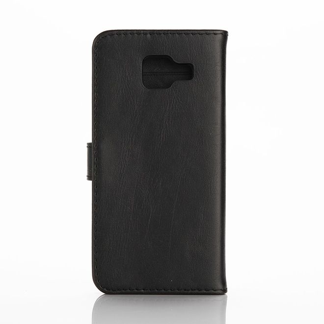 Samsung Galaxy A3 (2017) Handy Case - Crazy Horse Leder Hülle - Retrolook - schwarz