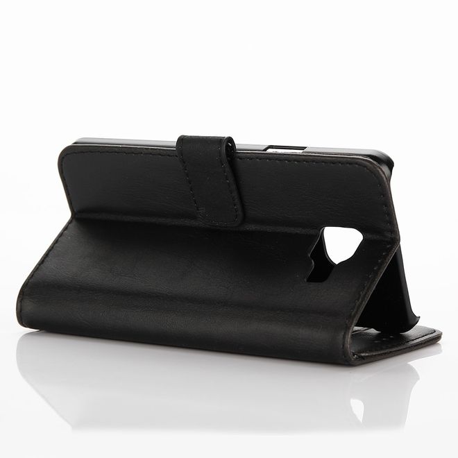 Samsung Galaxy A3 (2017) Handy Case - Crazy Horse Leder Hülle - Retrolook - schwarz