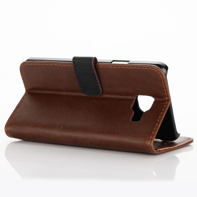 Samsung Galaxy A3 (2017) Handy Case - Crazy Horse Leder Hülle - Retrolook - kaffeefarben