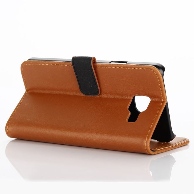 Samsung Galaxy A3 (2017) Handy Case - Crazy Horse Leder Hülle - Retrolook - braun