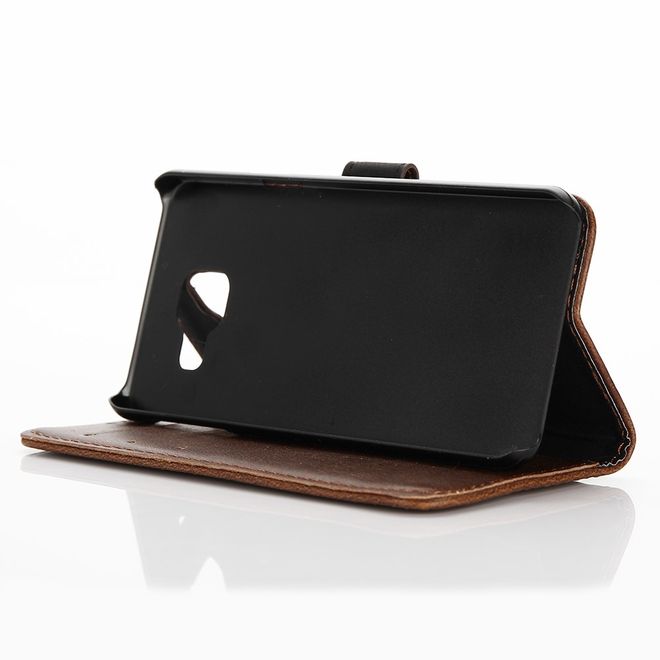 Samsung Galaxy A3 (2017) Handy Case - Crazy Horse Leder Hülle - Retrolook - kaffeefarben