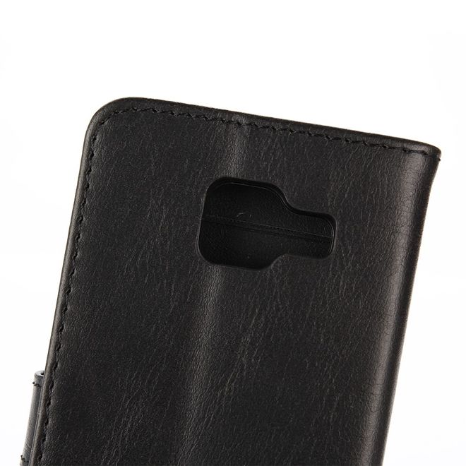Samsung Galaxy A3 (2017) Handy Case - Crazy Horse Leder Hülle - Retrolook - schwarz