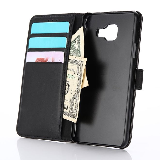 Samsung Galaxy A3 (2017) Handy Case - Crazy Horse Leder Hülle - Retrolook - schwarz