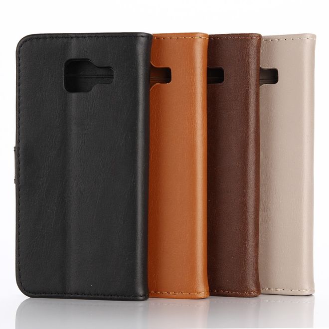 Samsung Galaxy A3 (2017) Handy Case - Crazy Horse Leder Hülle - Retrolook - schwarz