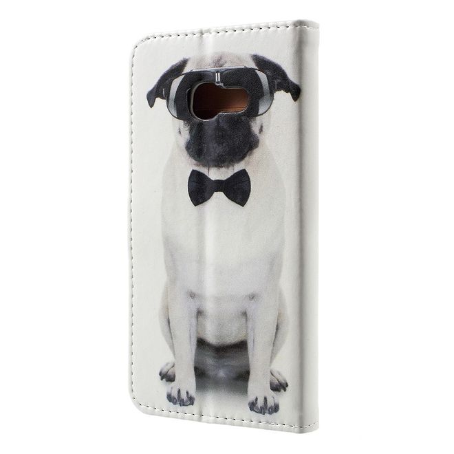 Samsung Galaxy A3 (2017) Handy Case - Hülle aus Leder - Hund mit Sonnenbrille