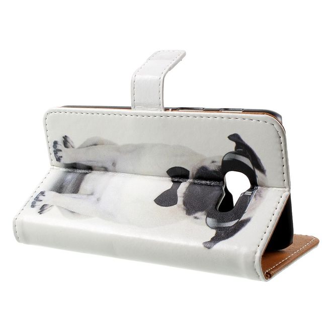 Samsung Galaxy A3 (2017) Handy Case - Hülle aus Leder - Hund mit Sonnenbrille