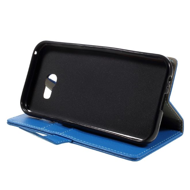 Samsung Galaxy A3 (2017) Hülle - Case aus Leder - mit Litchitextur - blau