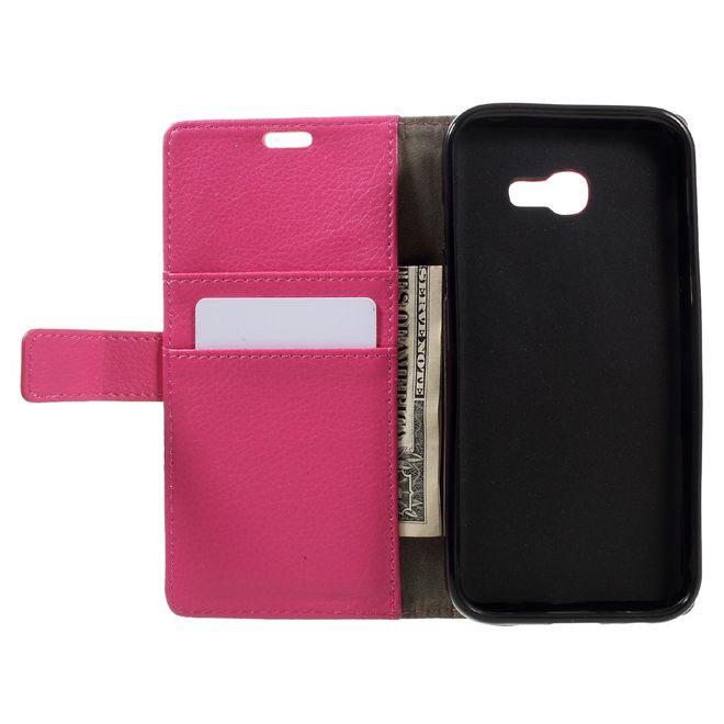 Samsung Galaxy A3 (2017) Hülle - Case aus Leder - mit Litchitextur - rosa