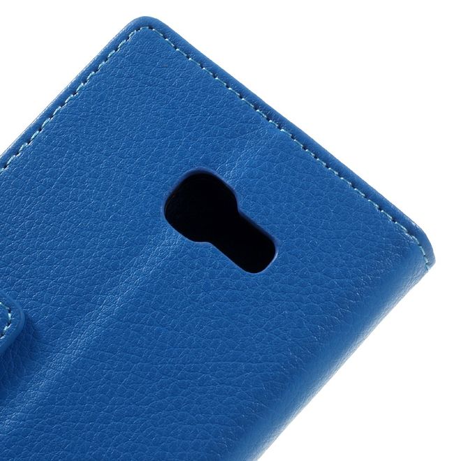 Samsung Galaxy A3 (2017) Hülle - Case aus Leder - mit Litchitextur - blau
