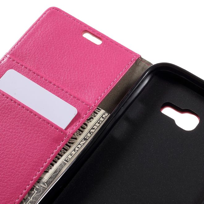 Samsung Galaxy A3 (2017) Hülle - Case aus Leder - mit Litchitextur - rosa
