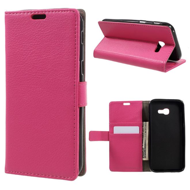 Samsung Galaxy A3 (2017) Hülle - Case aus Leder - mit Litchitextur - rosa