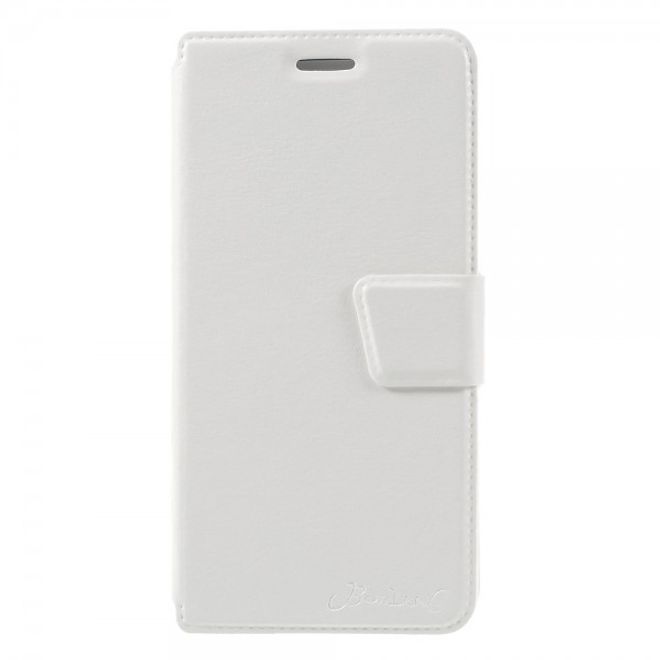 Samsung Galaxy A5 (2016) Klassische Crazy Horse Leder Case Hülle - weiss