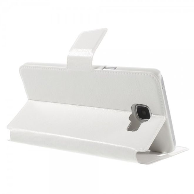 Samsung Galaxy A5 (2016) Klassische Crazy Horse Leder Case Hülle - weiss