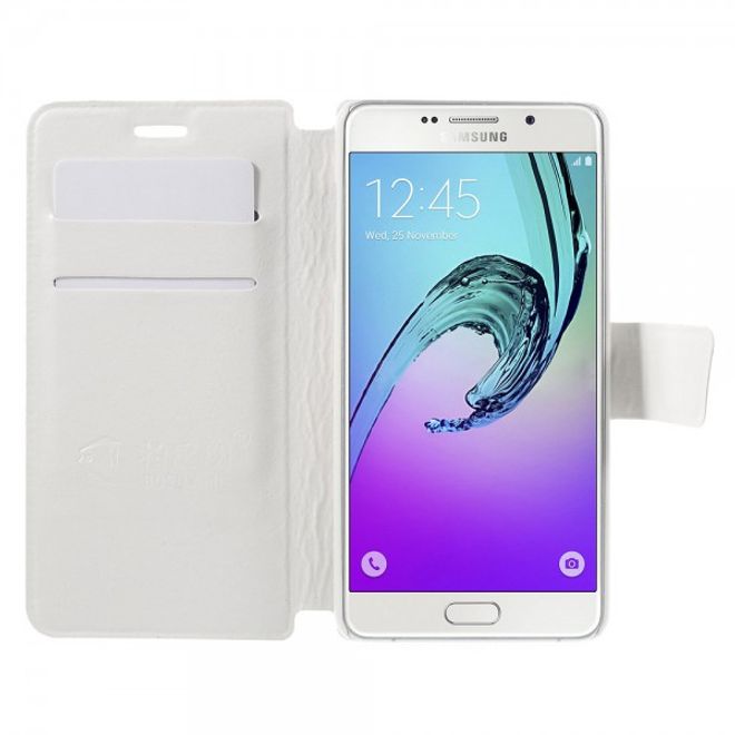 Samsung Galaxy A5 (2016) Klassische Crazy Horse Leder Case Hülle - weiss