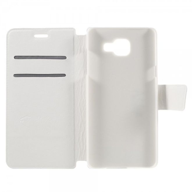 Samsung Galaxy A5 (2016) Klassische Crazy Horse Leder Case Hülle - weiss