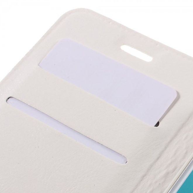 Samsung Galaxy A5 (2016) Klassische Crazy Horse Leder Case Hülle - weiss