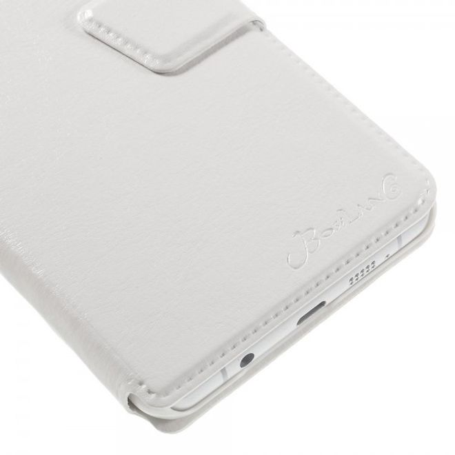 Samsung Galaxy A5 (2016) Klassische Crazy Horse Leder Case Hülle - weiss