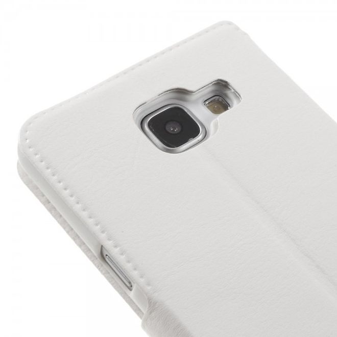 Samsung Galaxy A5 (2016) Klassische Crazy Horse Leder Case Hülle - weiss