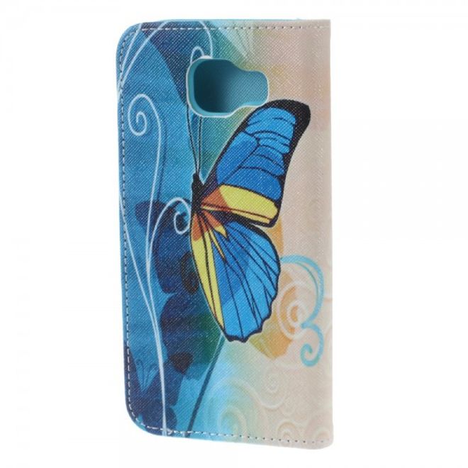 Samsung Galaxy A5 (2016) Leder Case Hülle mit traumhaft schönem Schmetterling