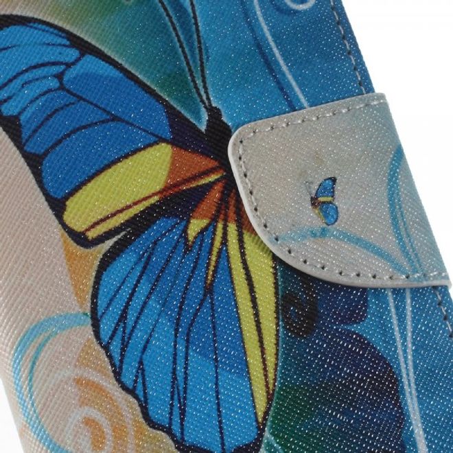 Samsung Galaxy A5 (2016) Leder Case Hülle mit traumhaft schönem Schmetterling